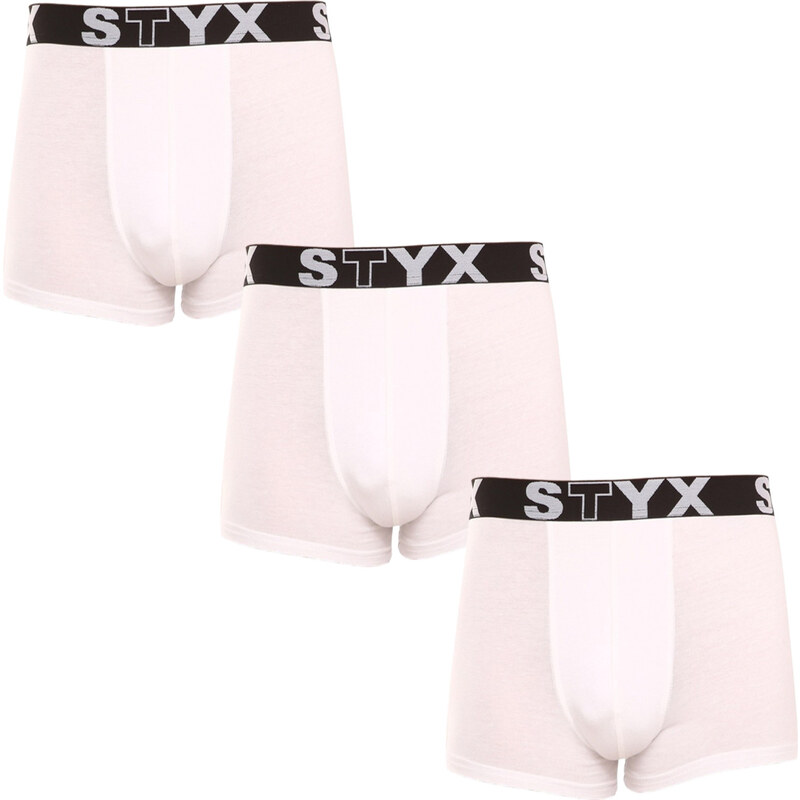 3PACK pánske boxerky Styx športová guma biele (3G1061) 54953626