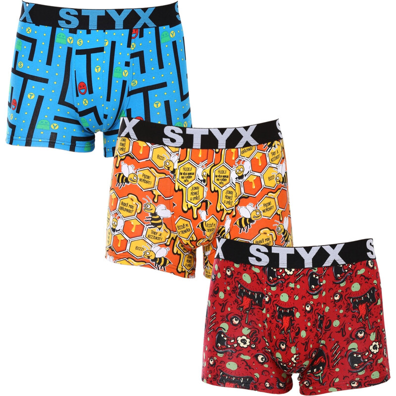3PACK pánske boxerky Styx art športová guma viacfarebné (3G12914) 45492744