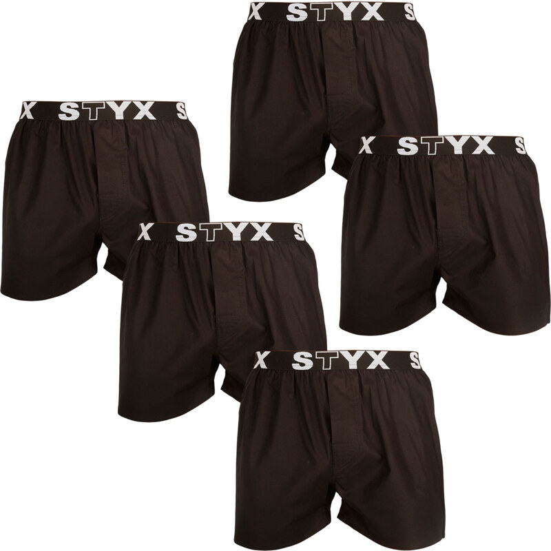5PACK pánske trenky Styx športová guma čierne (5B960) 45569435