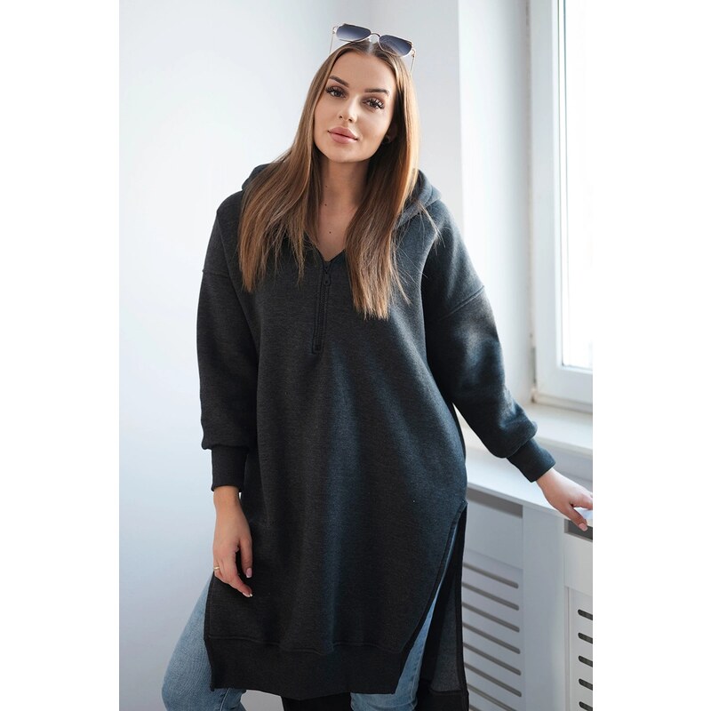 Kesi Insulated sweatshirt with graphite side slits 64653696