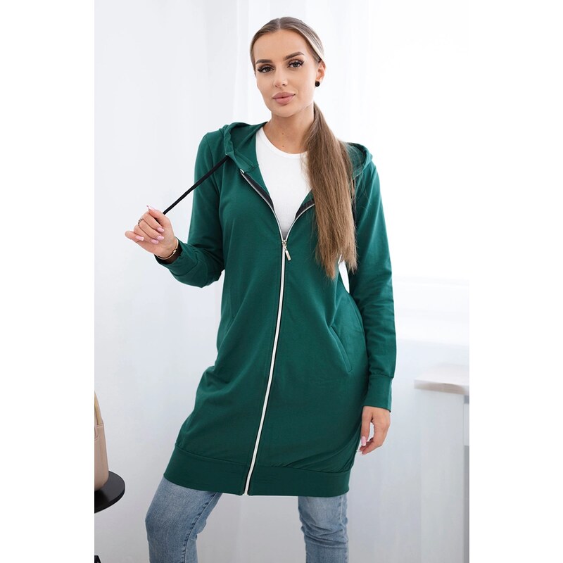 Kesi Dress with hood and hood in dark green color 60729505
