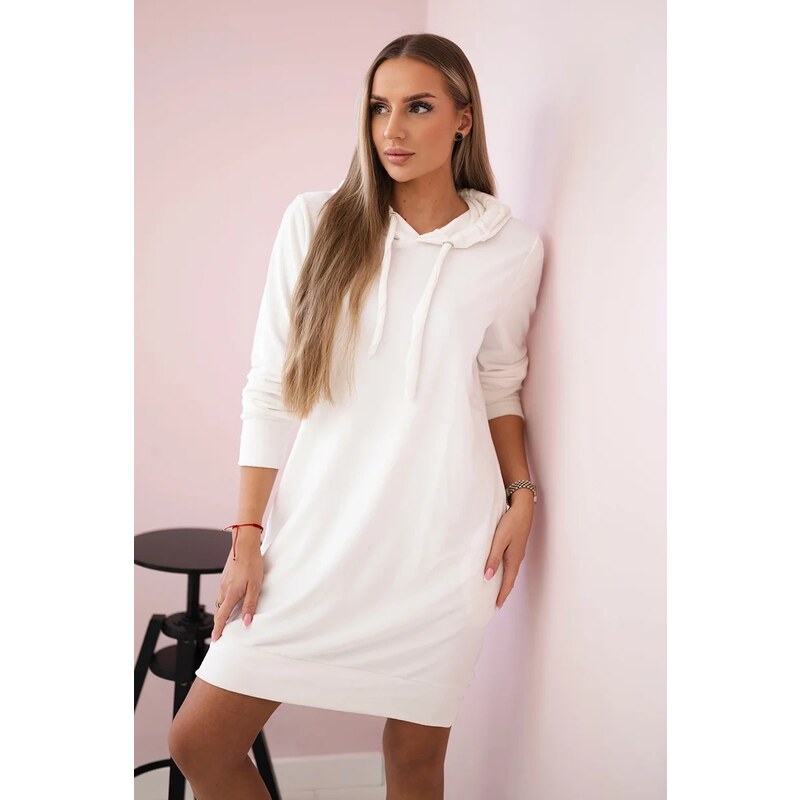 Kesi Velour dress with hood ecru 64654003