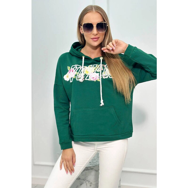 Kesi Sweatshirt with green Voyage inscription 64785225