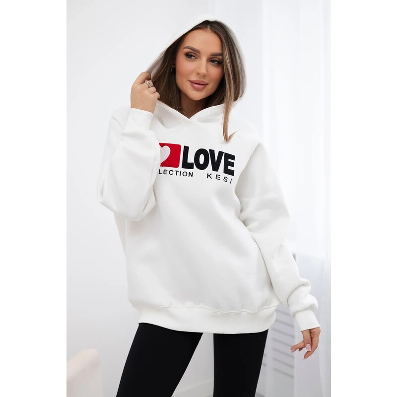 Kesi Cotton insulated sweatshirt with ecru hood 64785264