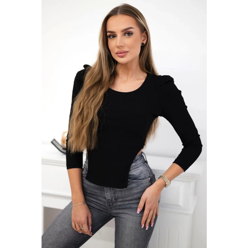 Kesi Black blouse with puff sleeves 60730032
