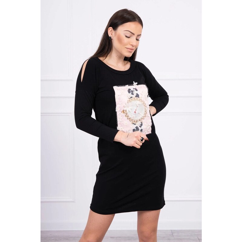 Kesi Dress with 3D graphics with pearls black 60730708