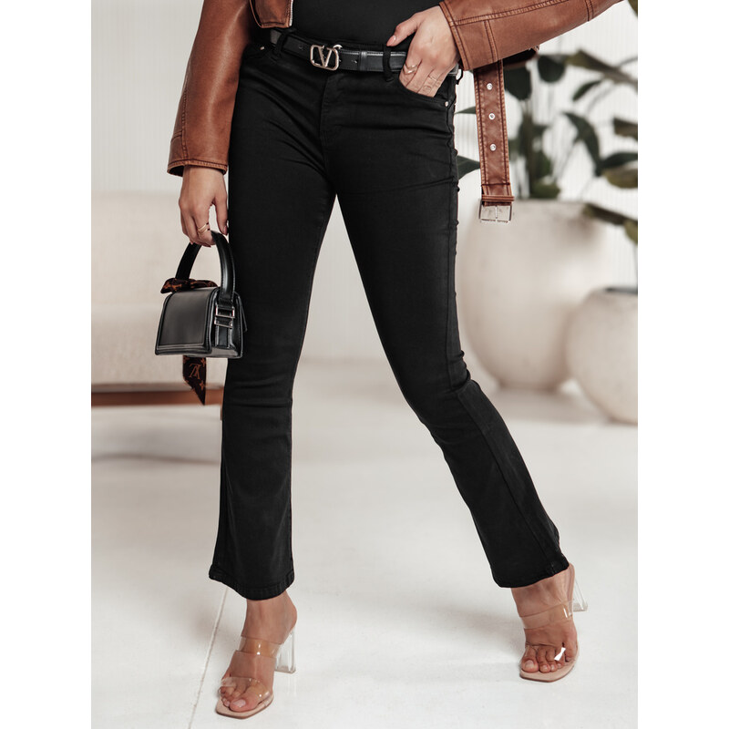 BASIC Čierne dámske džínsy do zvonu FREEREX UY2225 61532596