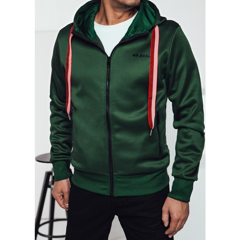 BASIC Pánska tmavozelená mikina s kapucňou BX5860 61532607