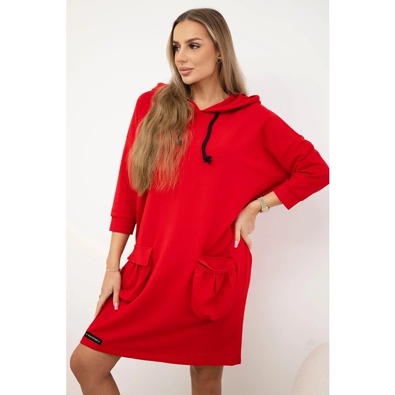 Kesi Red dress with a hood 60937516