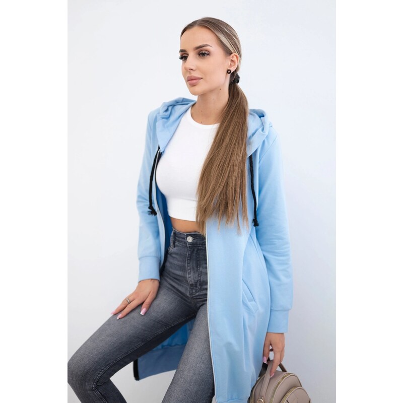 Kesi Dress with a hood and azure color 64656736