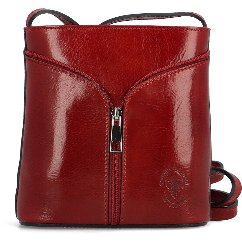 Delami Vera Pelle Dámska kožená crossbody kabelka červená - Delami 60957268