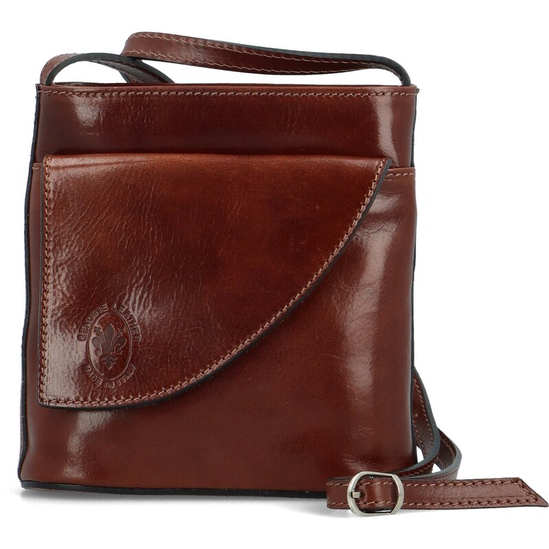 Delami Vera Pelle Dámska kožená crossbody kabelka hnedá - Delami 60980433