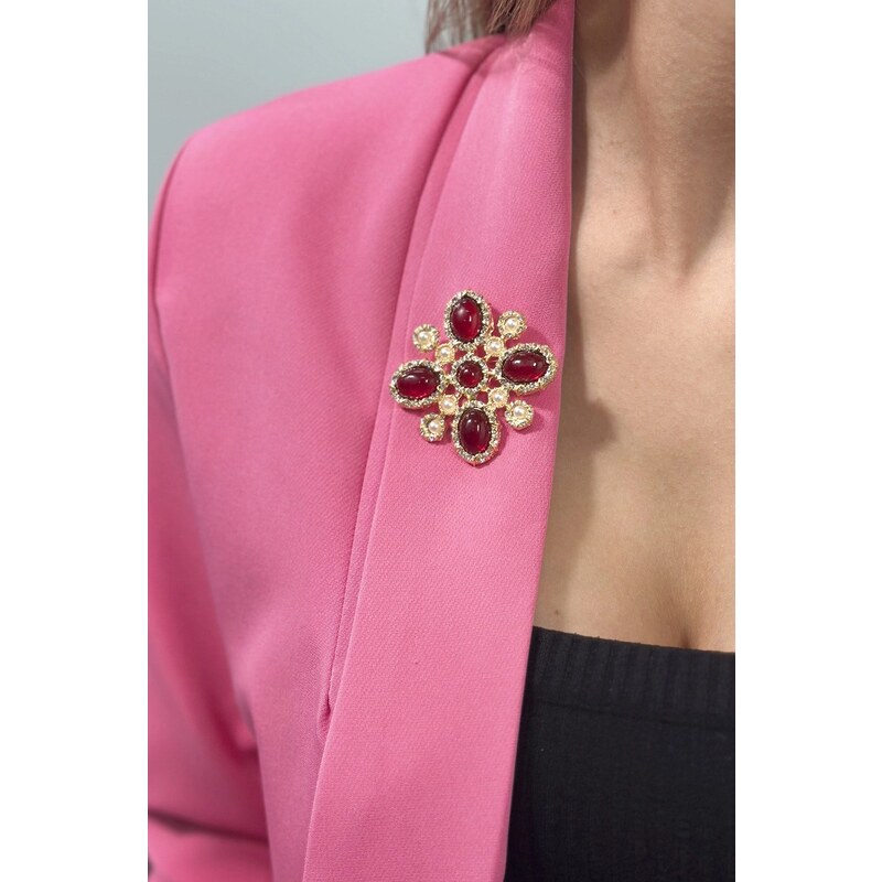 E-shop BG Floral brooch 2 red