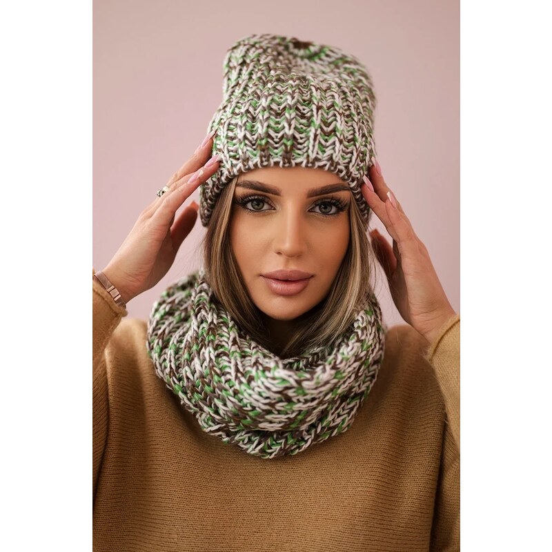 Kesi Womens set with fleece Merry K202 green + brown 60754936