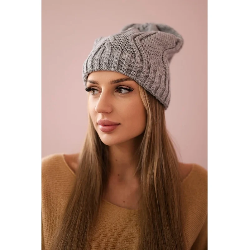 Kesi Čapica s fleece Sylwia K244 svetlo šedá 64695974