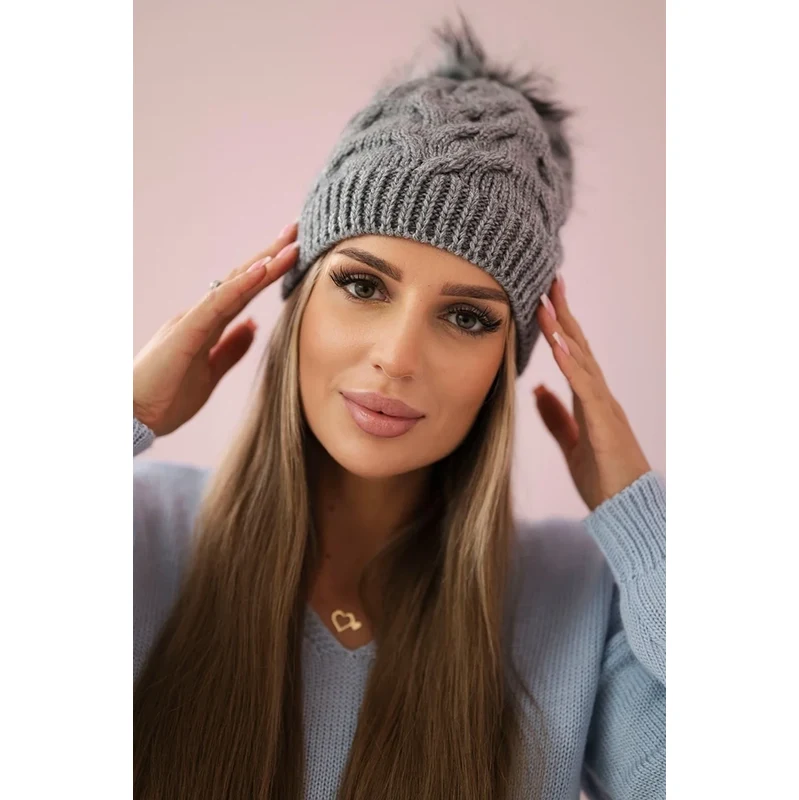Kesi Čapica s fleece Ela K242 svetlo šedá 60942083