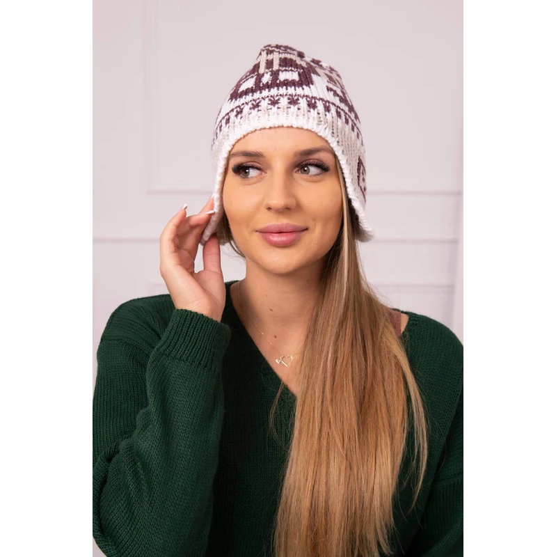 Kesi marka niezdefiniowana Dámska čiapka Maryla K406 bordová+biela 60941786