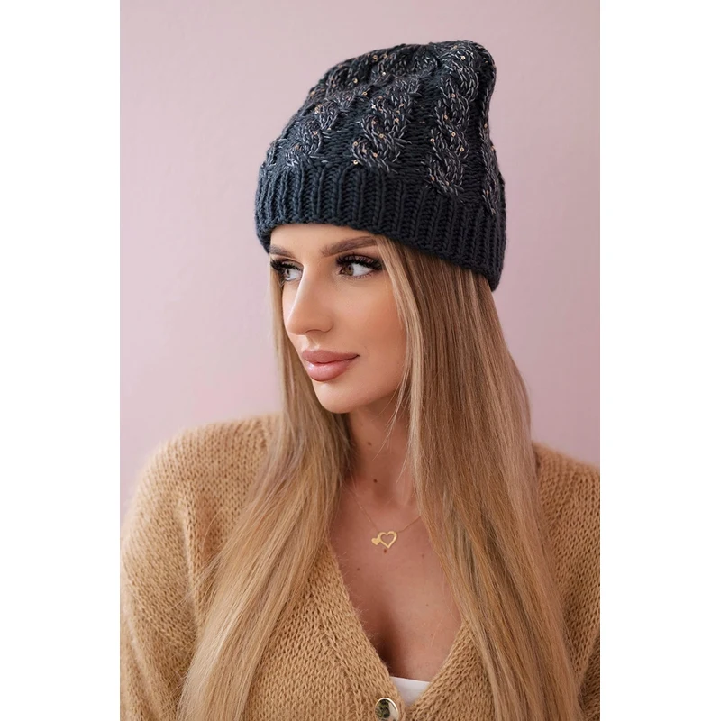 Kesi Dámska čiapka Kalina K362 grafit+biela 60942087