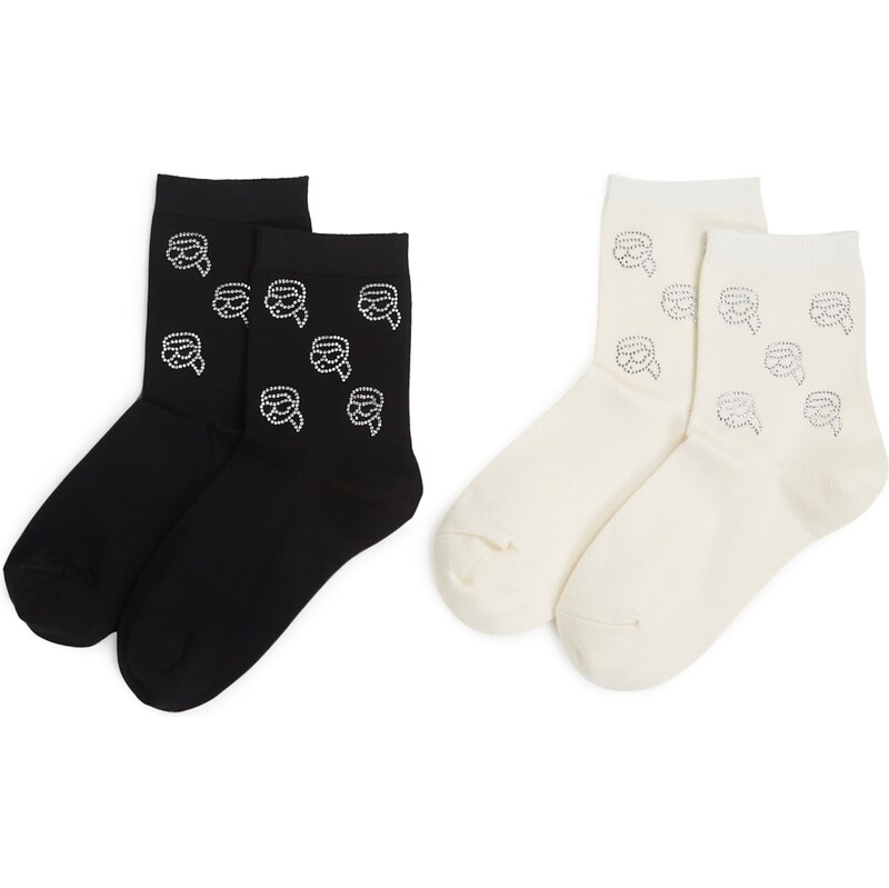 Karl Lagerfeld Ponožky RHINESTONE nebielená / čierna 62250087