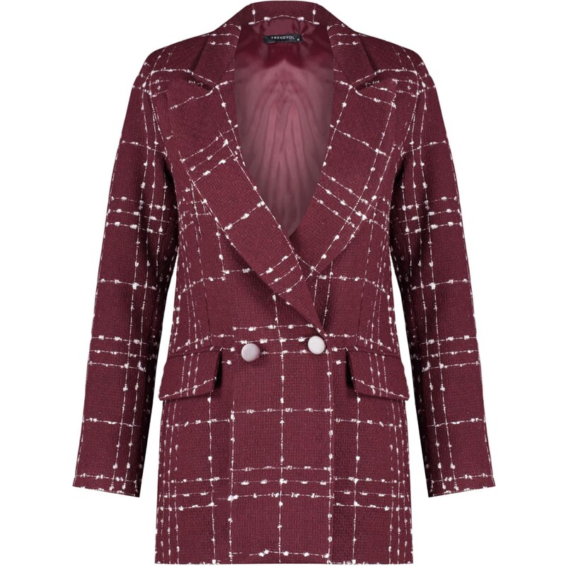 Trendyol Blejzer vínovo červená / biela 63151767