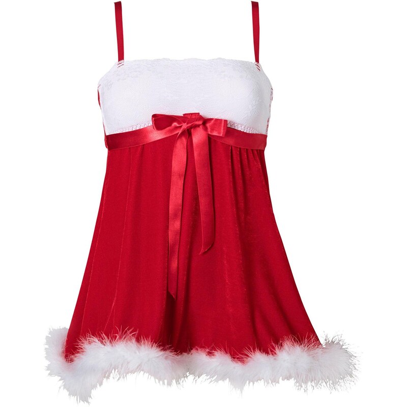 bonprix Vianočný babydoll, farba červená 46547501