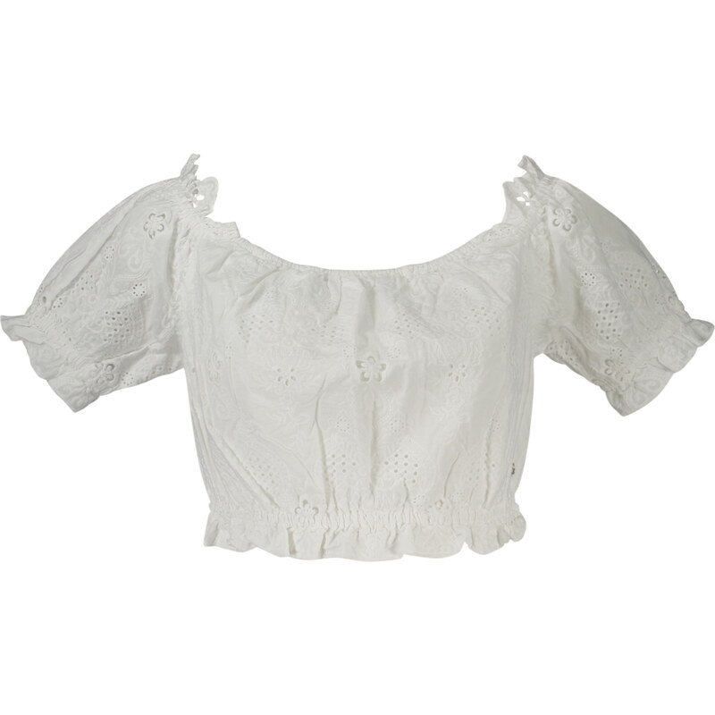 Biely čipkovaný top GUESS JEANS 64703583