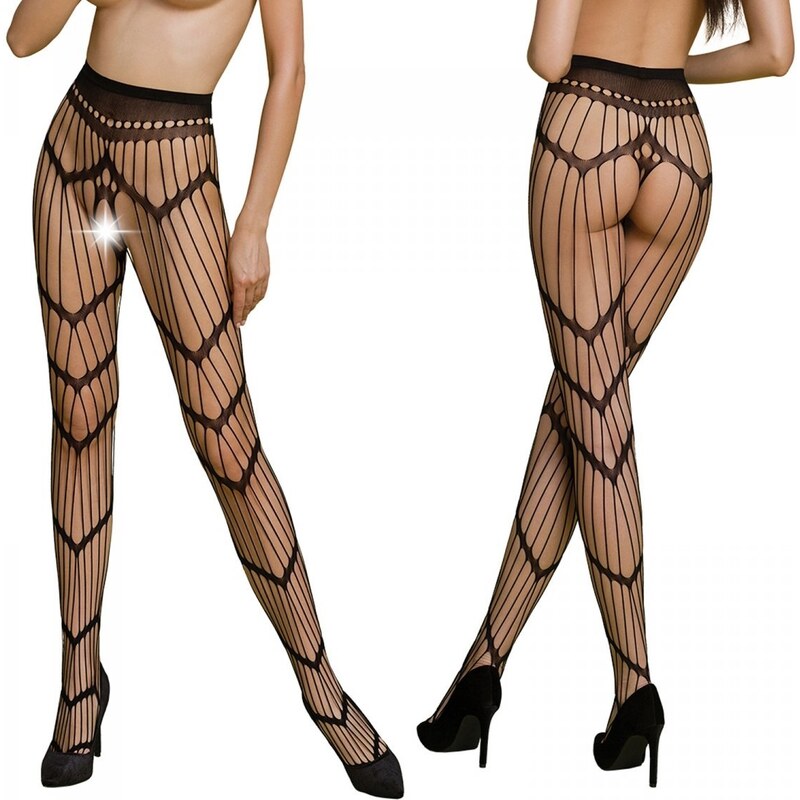 Pančuchy Passion ECO S006 black- stocking 60980166