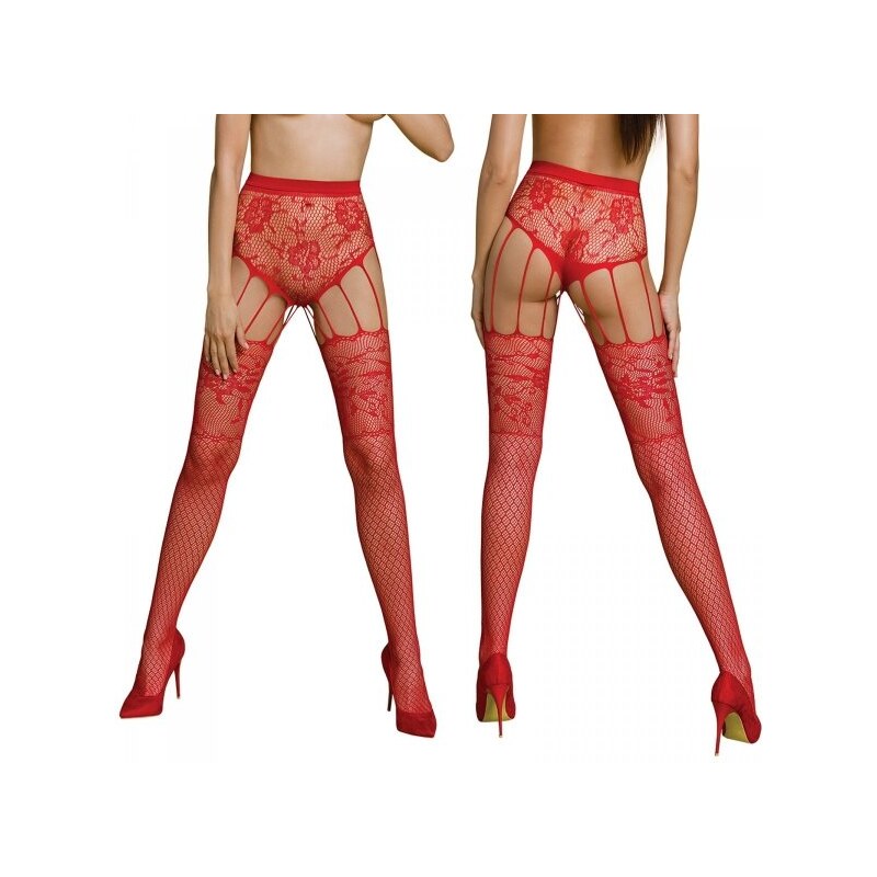 Pančuchy Passion ECO S004 red - stocking 60971189