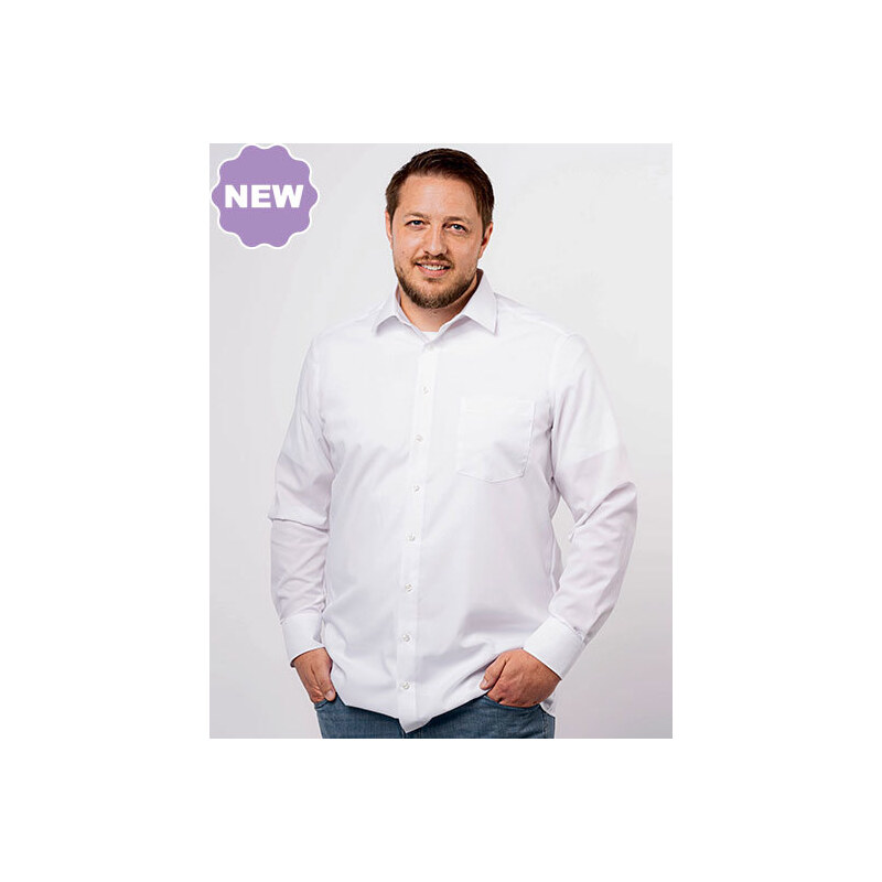 Marvelis Comfort Fit pánska košeľa dlhý rukáv 100% popelín biela 60978350