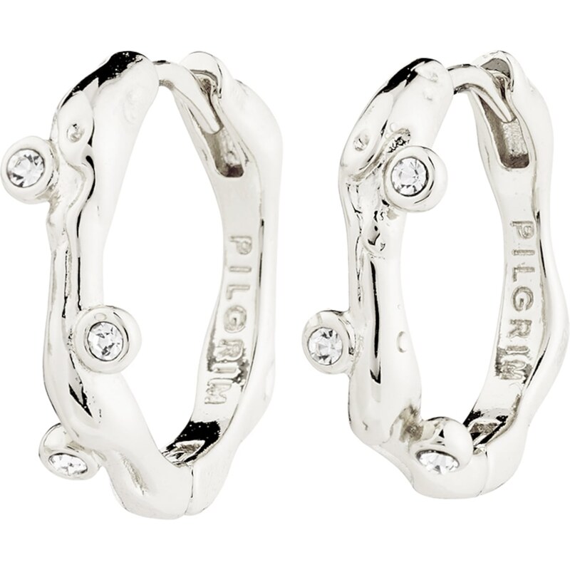 Pilgrim Náušnice Hermione strieborná / priehľadná 60982371