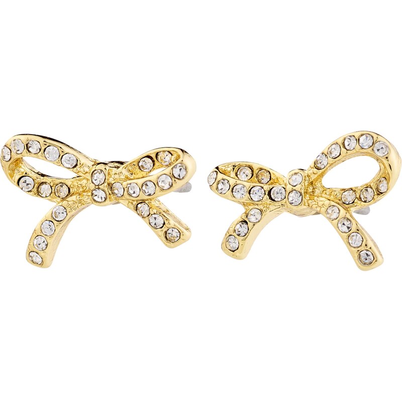 Pilgrim Náušnice Catharina zlatá / priehľadná 60982372