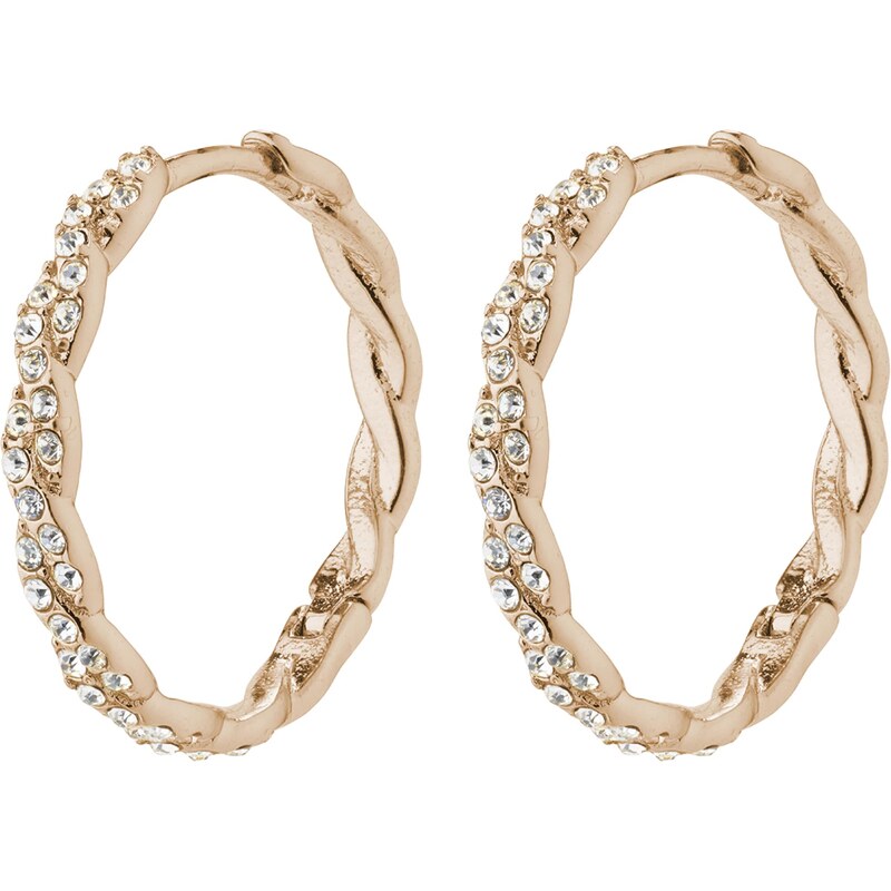 Pilgrim Náušnice Ezo ružové zlato / priehľadná 60982390