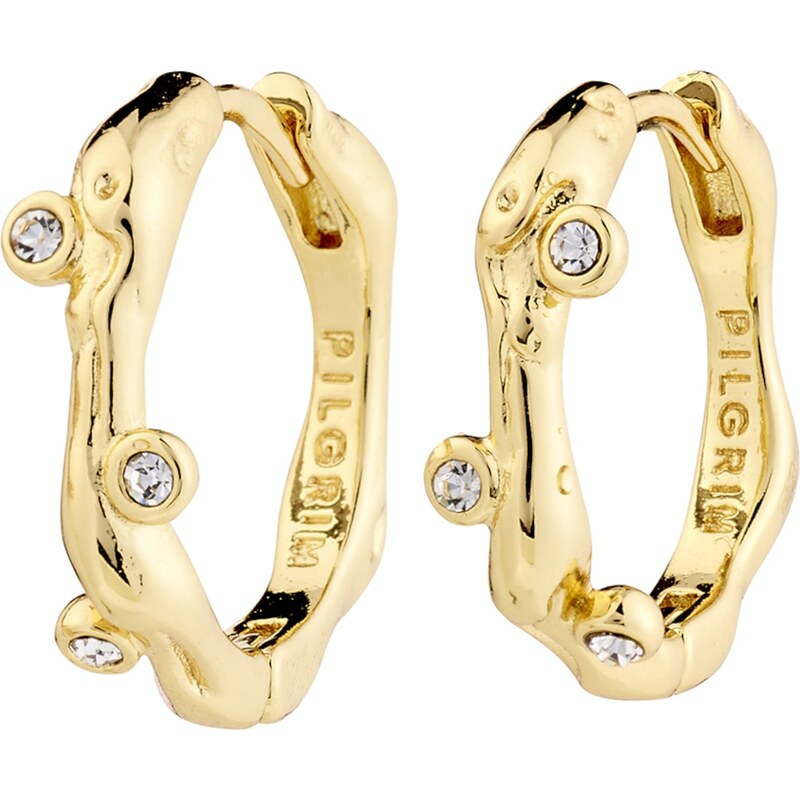 Pilgrim Náušnice Hermione zlatá / priehľadná 60982397