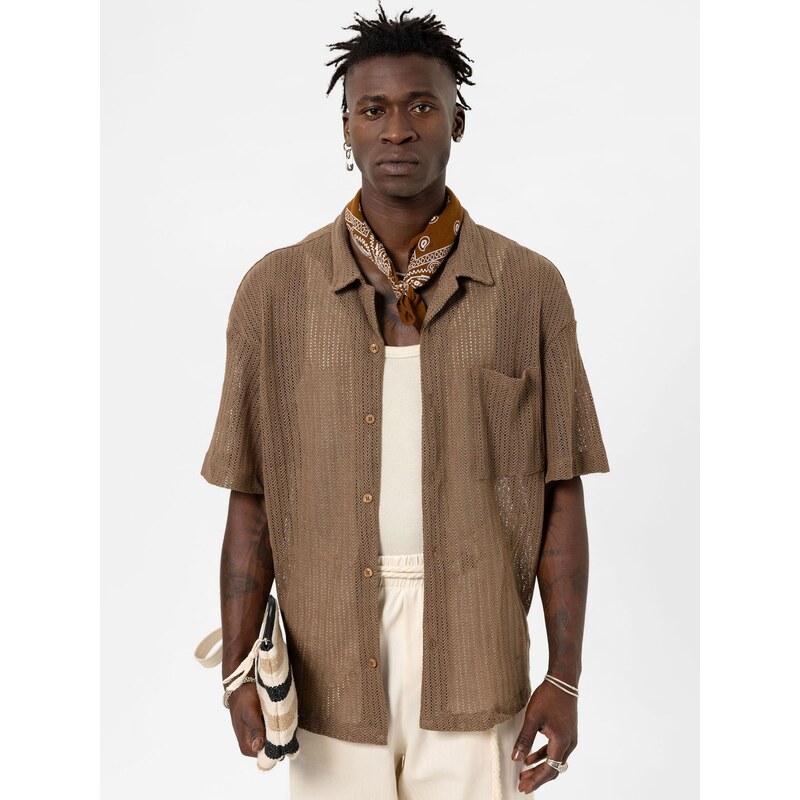 VAMOS CLO Košeľa hnedá 61944081