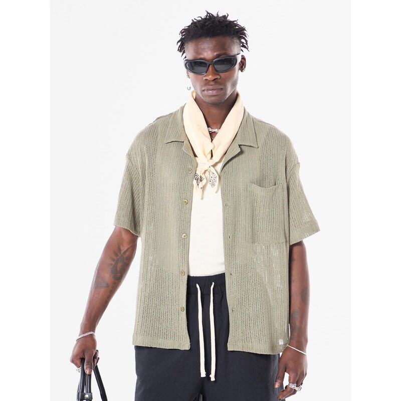 VAMOS CLO Košeľa olivová 61944109