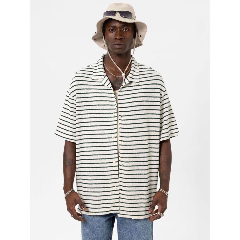 VAMOS CLO Košeľa zelená / biela 61944200