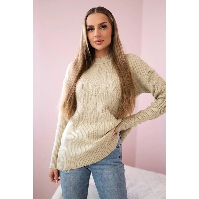 MladaModa Sveter model 2024-6 béžový 58163664