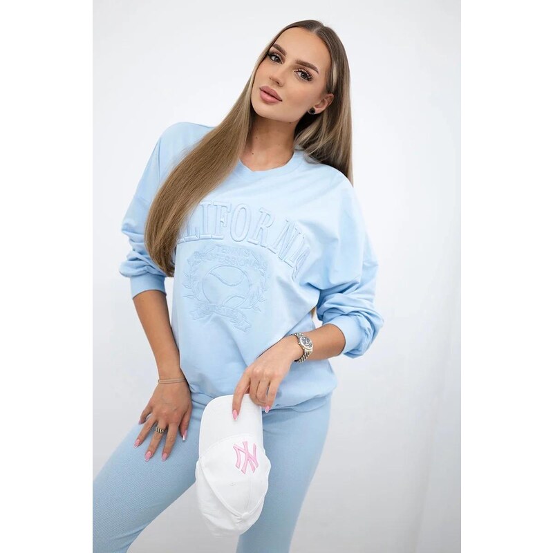 MladaModa Bavlnená súprava California svetlomodrá 46491103