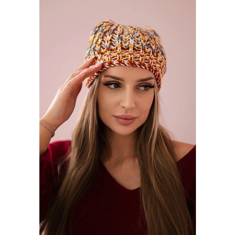 MladaModa Dámska čiapka s brmbolcom Maria K335 horčicová 36917918