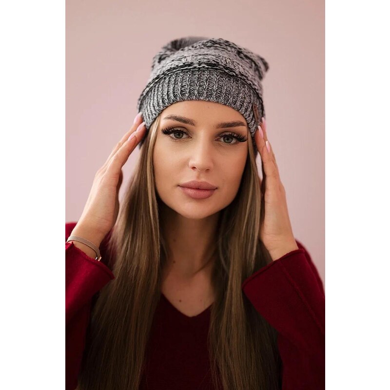 MladaModa Dámska čiapka Patricia K254 čierna+šedá 36491658