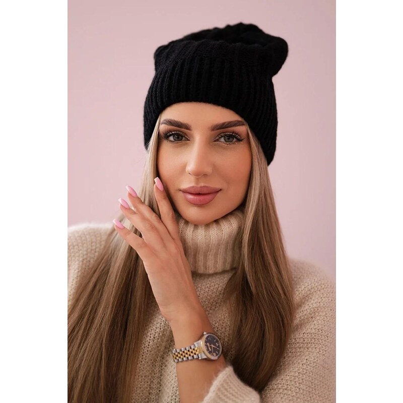MladaModa Dámska čiapka Anna K238 čierna 36492456