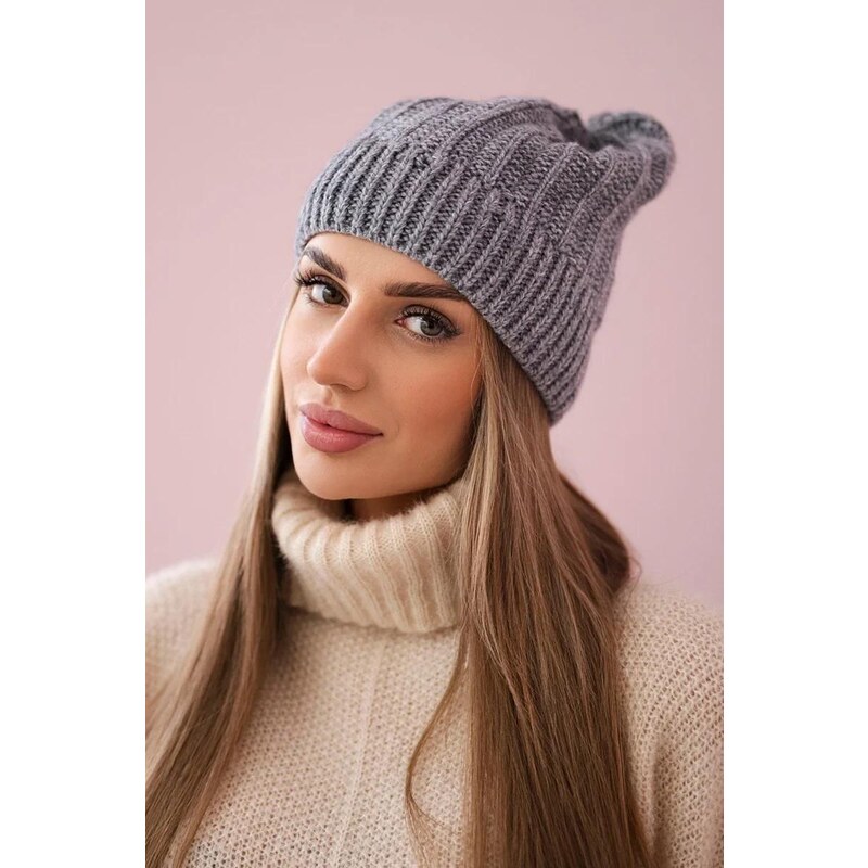 MladaModa Dámska čiapka Anna K238 tmavá šedý 36492457