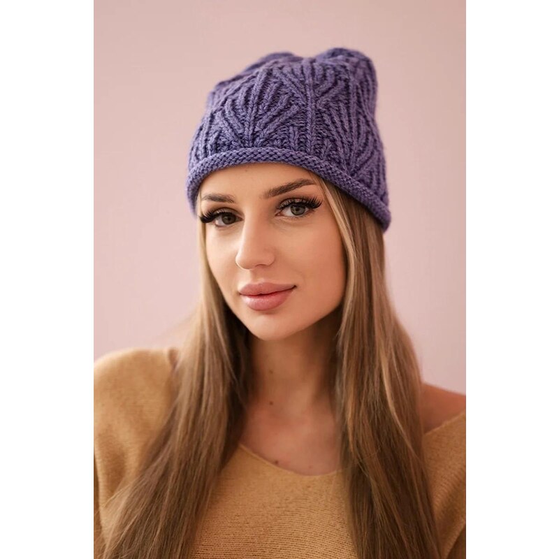 MladaModa Dámska čiapka Leave K245 fialová 36492401