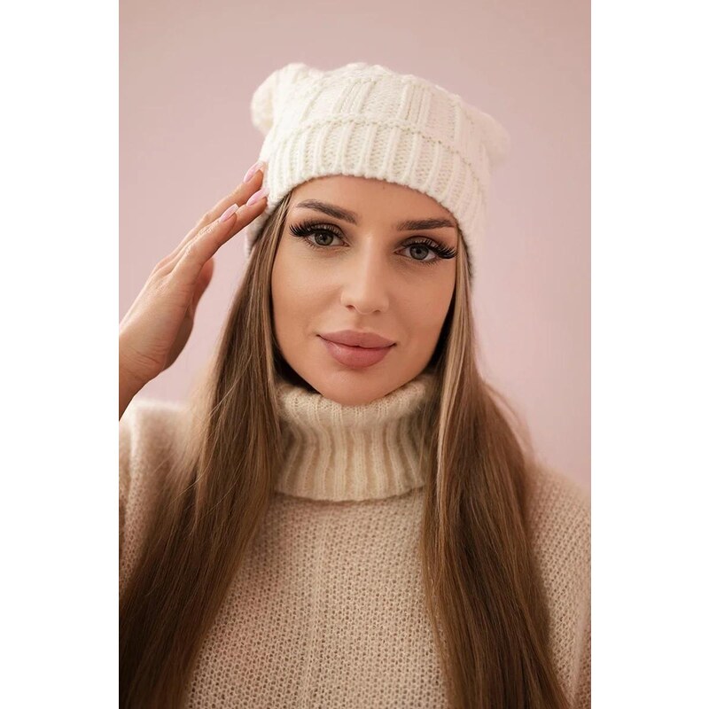 MladaModa Dámska čiapka Marta K231 farba ecru 36492479
