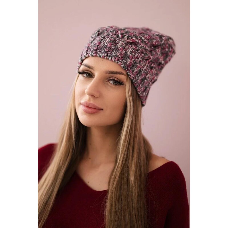 MladaModa Dámska čiapka Roxana K209 fialová+grafitová 36491731