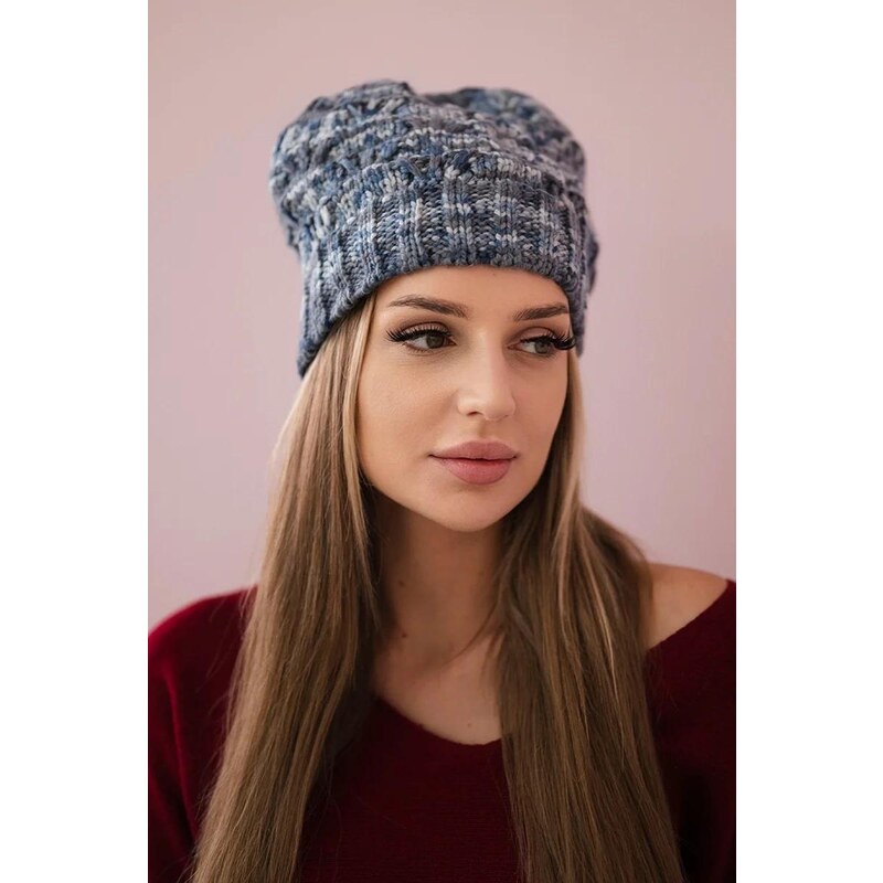 MladaModa Dámska čiapka Roxana K209 svetlomodrá+džínsová 36491734