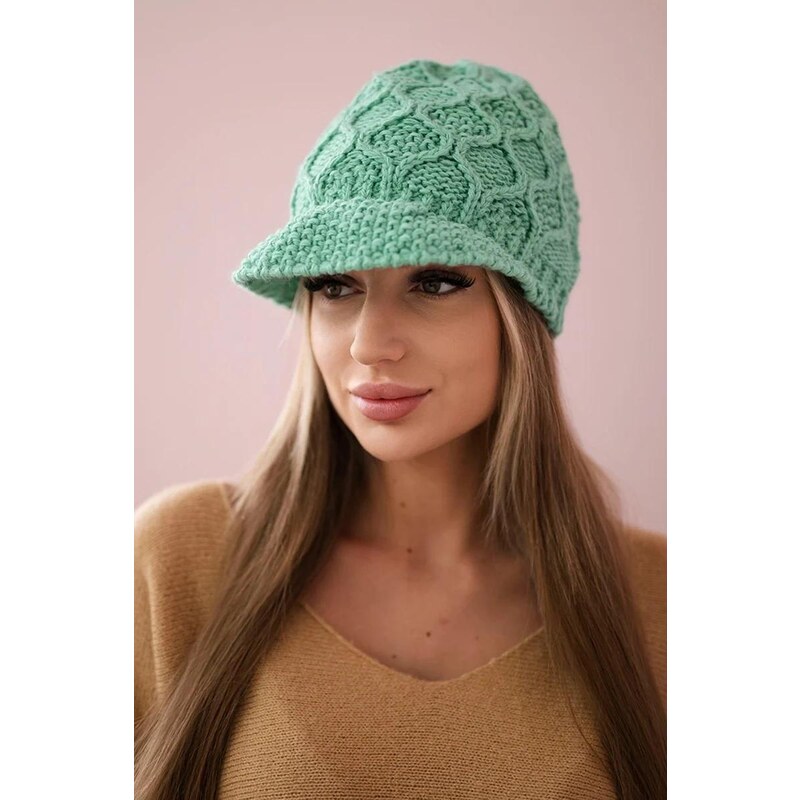 MladaModa Dámska čiapka Roma K235 mentolová 36430835