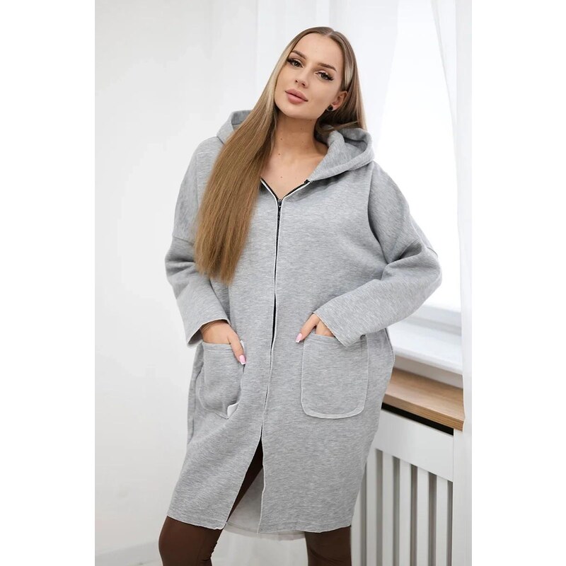 MladaModa Dlhá zateplená mikina s predlženou zadnou časťou model 68653 28517373