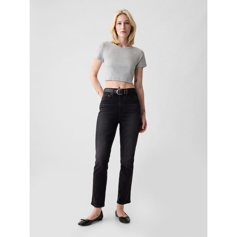 Černé dámské džíny GAP High rise cigarette with secret smoothing 60998519