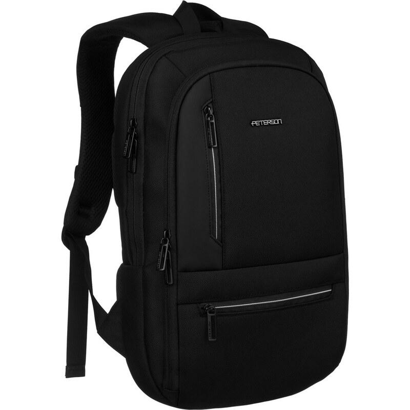 Peterson Priestranný čierny cestovný batoh s popruhom na kufor PTN 61532490